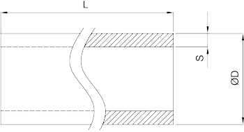 Abmessungen Druckluftrohr, Aluminium, beschichtet, 6 Meter Rohr