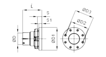 Abmessungen Rohrflansch-Adapter